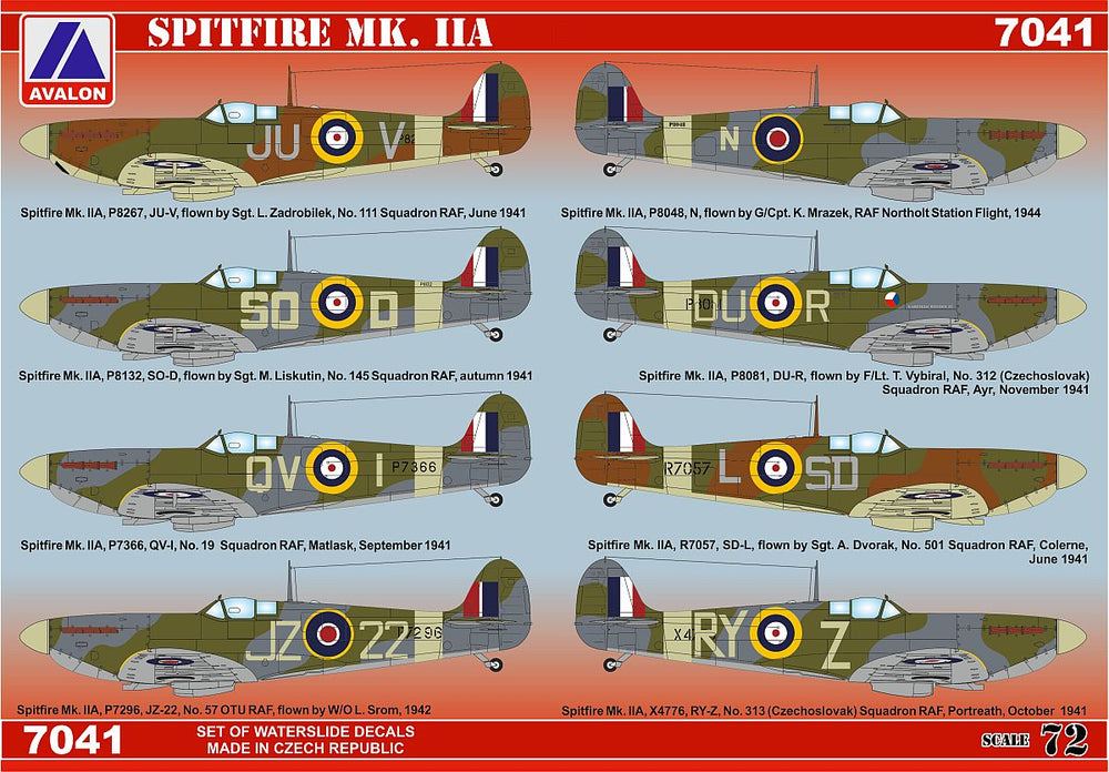 Avalon AVD7041 1:72 Supermarine Spitfire Mk.IIA 1