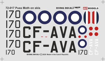 AVI Models AVI72017 1:72 DH-80A Puss Moth with Resin Skis