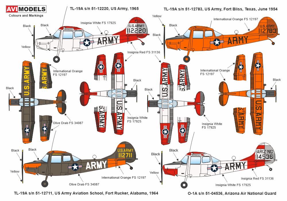 AVI Models AVI72018 1:72 Cessna O-1A/TL-19A Bird Dog US Army