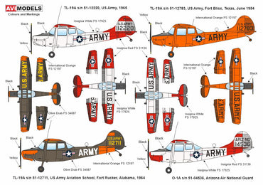 AVI Models AVI72018 1:72 Cessna O-1A/TL-19A Bird Dog US Army