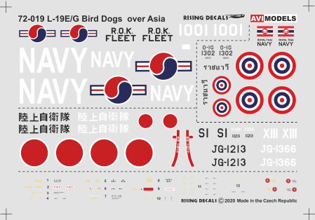 AVI Models AVI72019 1:72 Cessna L-19E/O-1E/G Asian Bird Dogs