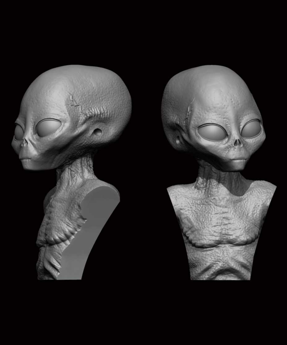 ION Model AX-01 GREY ALIEN " BUST 5cm/50mm