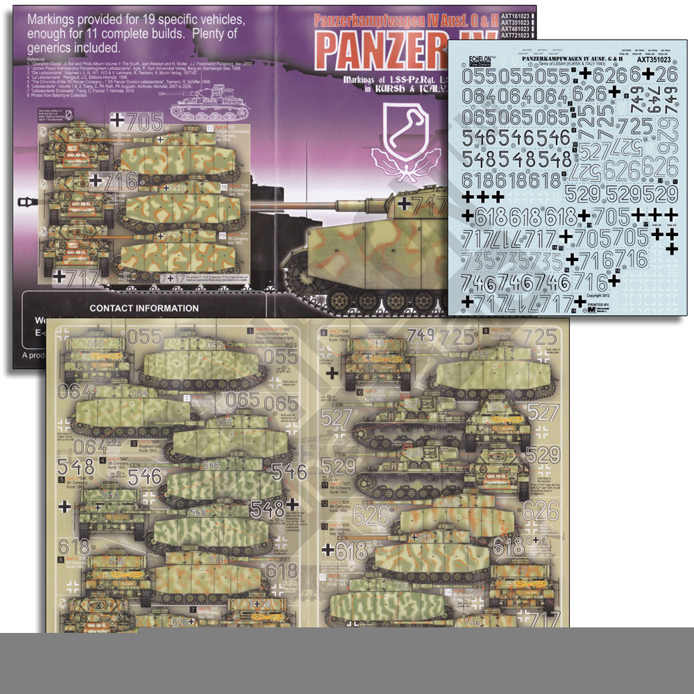 Echelon FD AXT351023 1:35 LSSAH Pz.Kpfw.IV Ausf.Gs & Ausf.Hs in Kursk & Italy