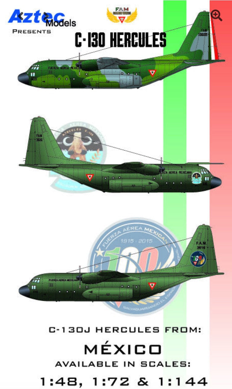 Aztec AZD14458 1:144 Lockheed C-130 Hercules Mexican Air Force