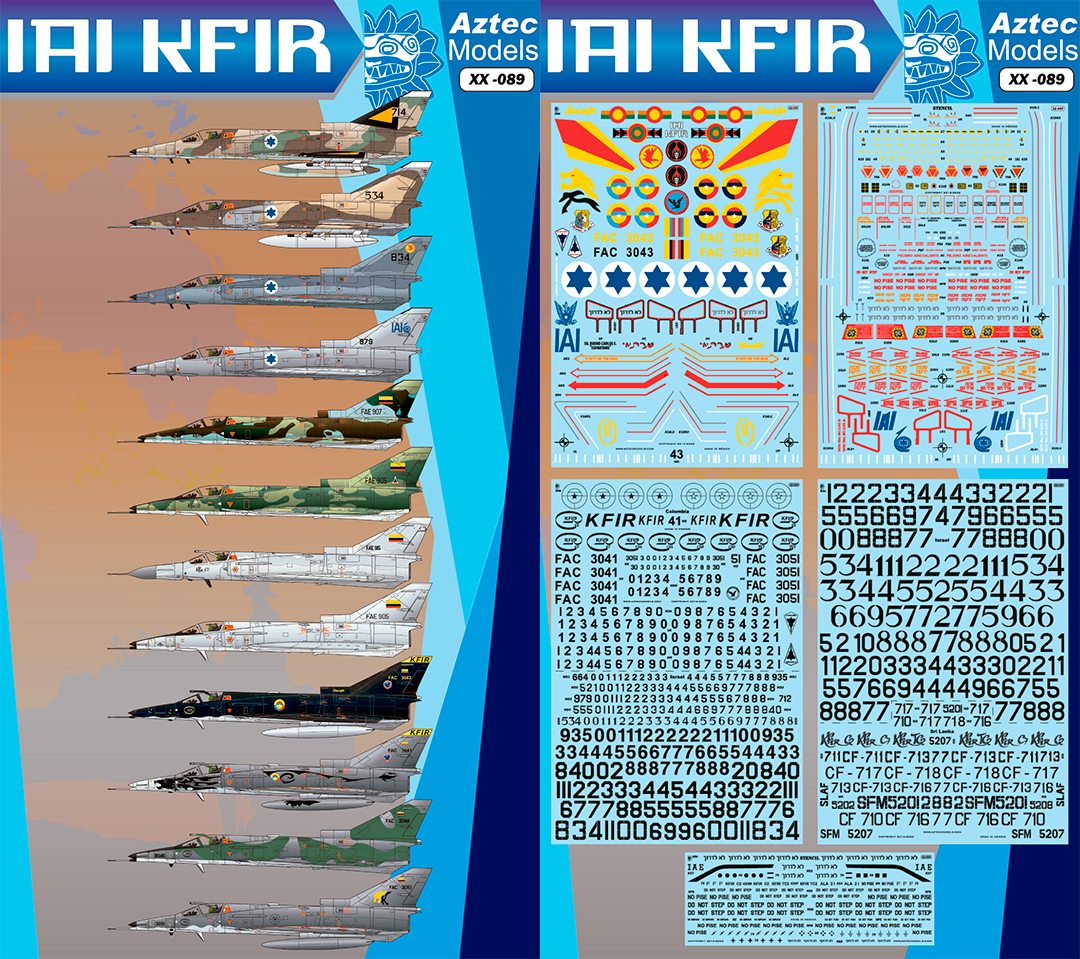 Aztec AZD32089 1:32 IAI Kfir / C2, C7, C10 & C12 from Israel, Colombia & Ecuador