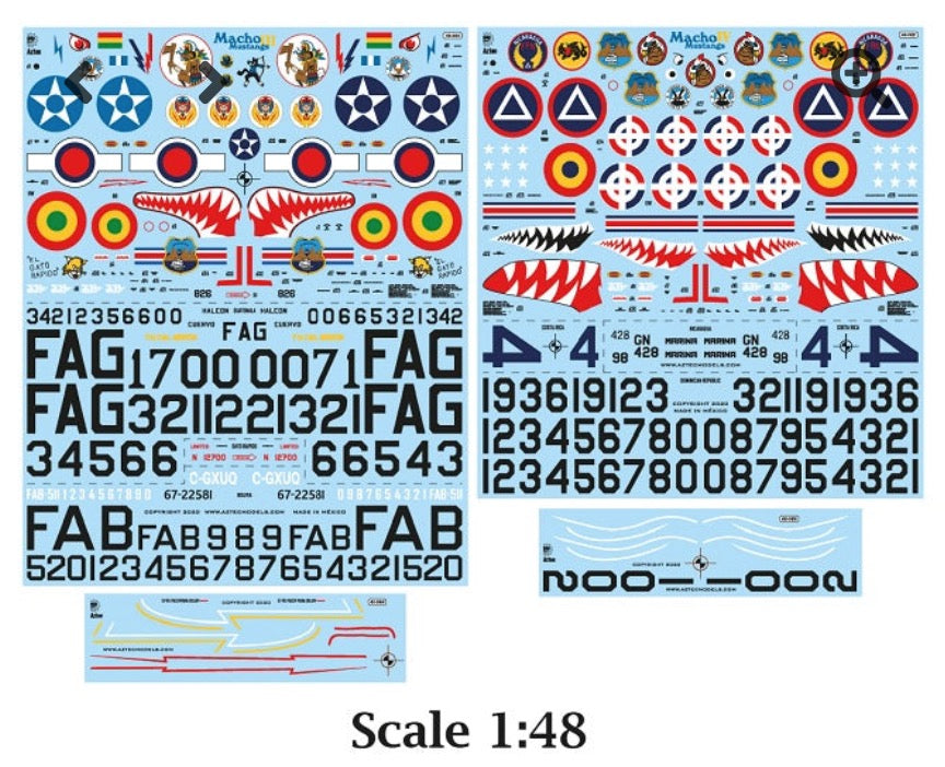 Aztec AZD48065 Macho Mustangs 4 Dominican/Nicaragua Decals 1:48