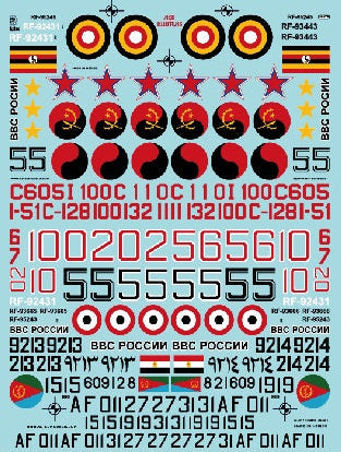 Aztec AZD48073 Red Hunters Su-27 Su-30 Su-35 Decals 1:48