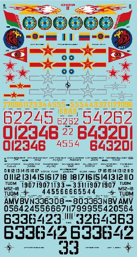 Aztec AZD48075 Red Hunters Su-27 Su-30 J-16D Decals 1:48