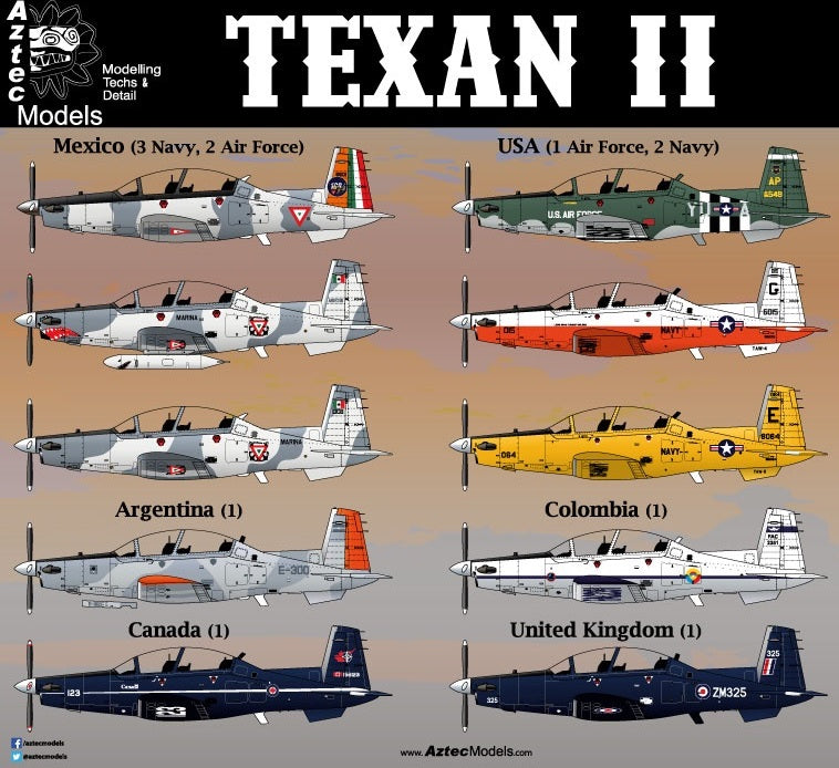 Aztec AZD48085 Beechcraft Texan II International Decals 1:48