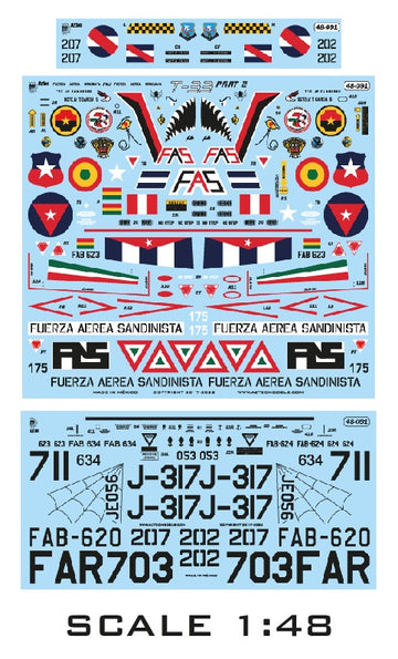 Aztec AZD48091 Lockheed T-33 Pt 2 Latin America Decals 1:48