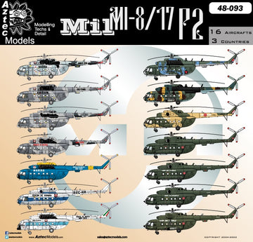 Aztec AZD48093 Mil Mi-8/17 Pt 2 Mexican/Cuba/Peru Decals 1:48