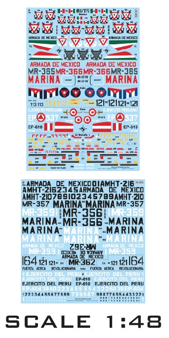 Aztec AZD48093 Mil Mi-8/17 Pt 2 Mexican/Cuba/Peru Decals 1:48