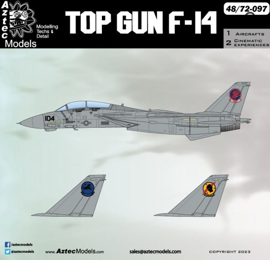 Aztec AZD48097 1:48 Grumman F-14B Tomcat "Top Gun"