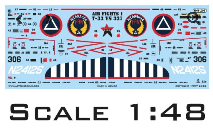 Aztec AZD48105 1:48 Air Fights 1 Lockheed T-33 vs Skymaster Decals