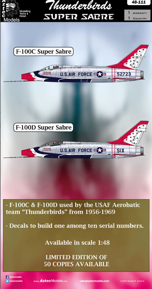 Aztec AZD48111 1:48 North-American F-100 Super Sabre Thunderbirds