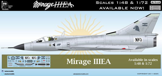 Aztec AZD48116 1:48 Dassault_Mirage IIIEA Argentina Low Visibility Version.