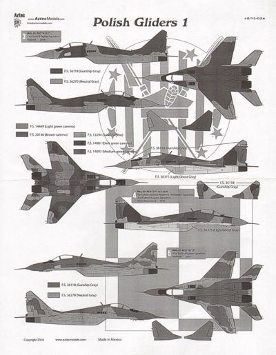 Aztec AZD48036 1:48 Mikoyan MiG-29A 'Fulcrum' Poland