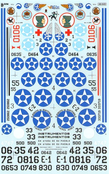 Aztec AZD48045 1:48 Quetzales Vie Jos Guerreros, Guatemala Air Force 1921-1945