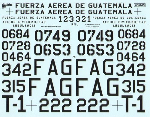 Aztec AZD48045 1:48 Quetzales Vie Jos Guerreros, Guatemala Air Force 1921-1945