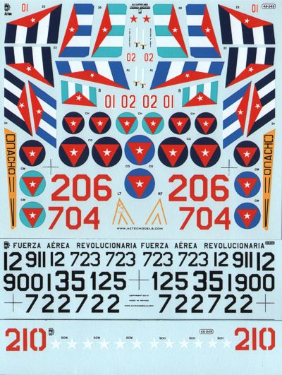 Aztec AZD48049 Cuban Raiders II MiG-21 MiG-23 MiG-29 Decals 1:48