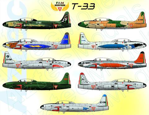 Aztec AZD48061 Lockheed T-33 Shooting Star Mexico Decals 1:48