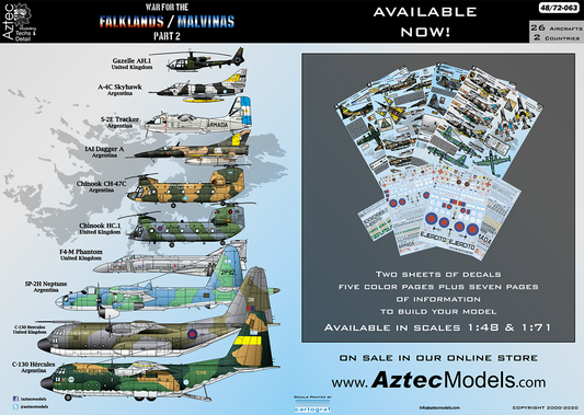 Aztec AZD48063 War for the Falklands Pt 2 RAF Chinook Decals 1:48