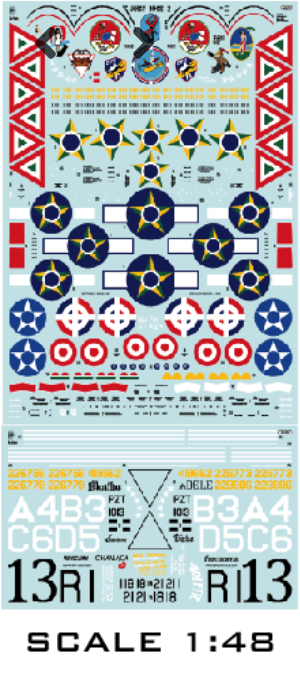 Aztec AZD48071 Juicy Jugs 2 P-47D Latin America Decals 1:48