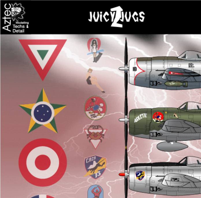 Aztec AZD72071 Juicy Jugs 2 P-47D Latin America Decals 1:72