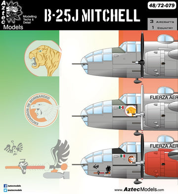 Aztec AZD72079 1:72 North-American B-25J Mitchell Mexican Air Force