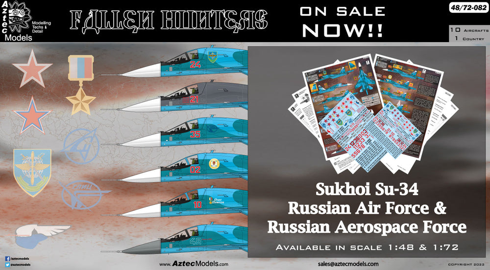 Aztec AZD72082 Fallen Hunters Russian Su-34 Decals 1:72