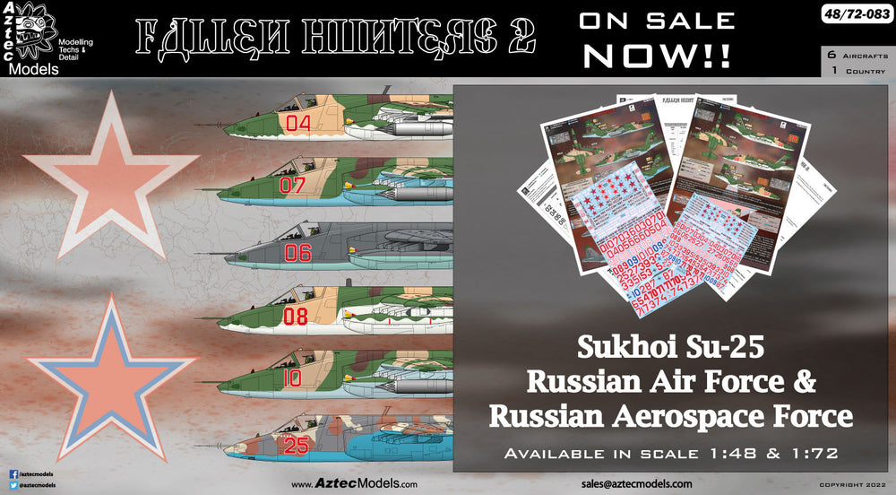 Aztec AZD72083 Fallen Hunters 2 Russian Su-25 Decals 1:72