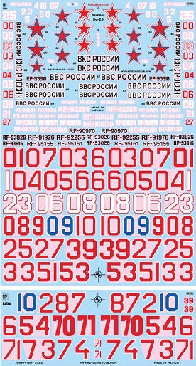 Aztec AZD72083 Fallen Hunters 2 Russian Su-25 Decals 1:72