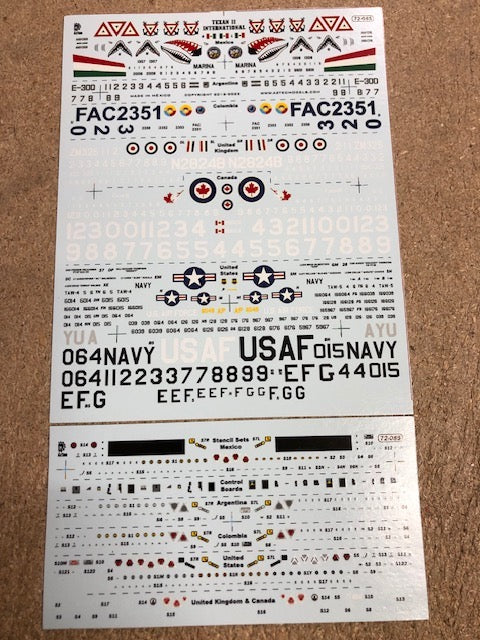 Aztec AZD72085 Beechcraft T-6 Texan II International Decals 1:72