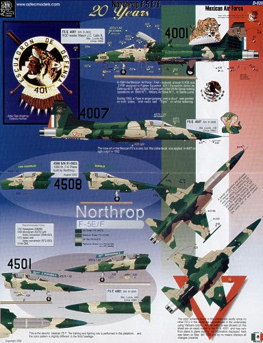 Aztec AZD72020 1:72 Northrop F-5E/F Tigers