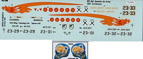 Aztec AZD72033 1:72 Northrop RF-5A Spanish Air Army 50th Anniversary