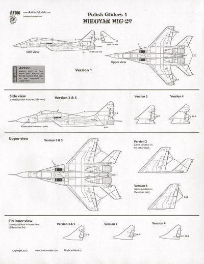 Aztec AZD72036 1:72 Mikoyan MiG-29A 'Fulcrum' Poland
