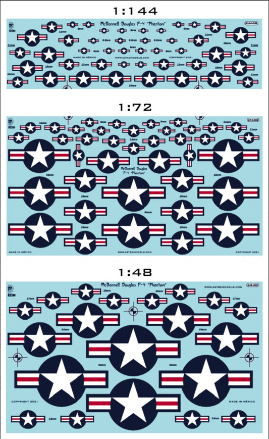 Aztec AZG144-009 1:144 McDonnell F-4 Phantom USAF roundels