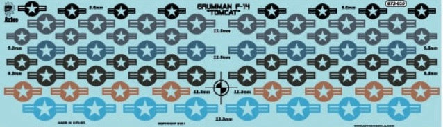 Aztec AZG72-010 1:72 Grumman F-14A Tomcat USAF Part 2 national insignia