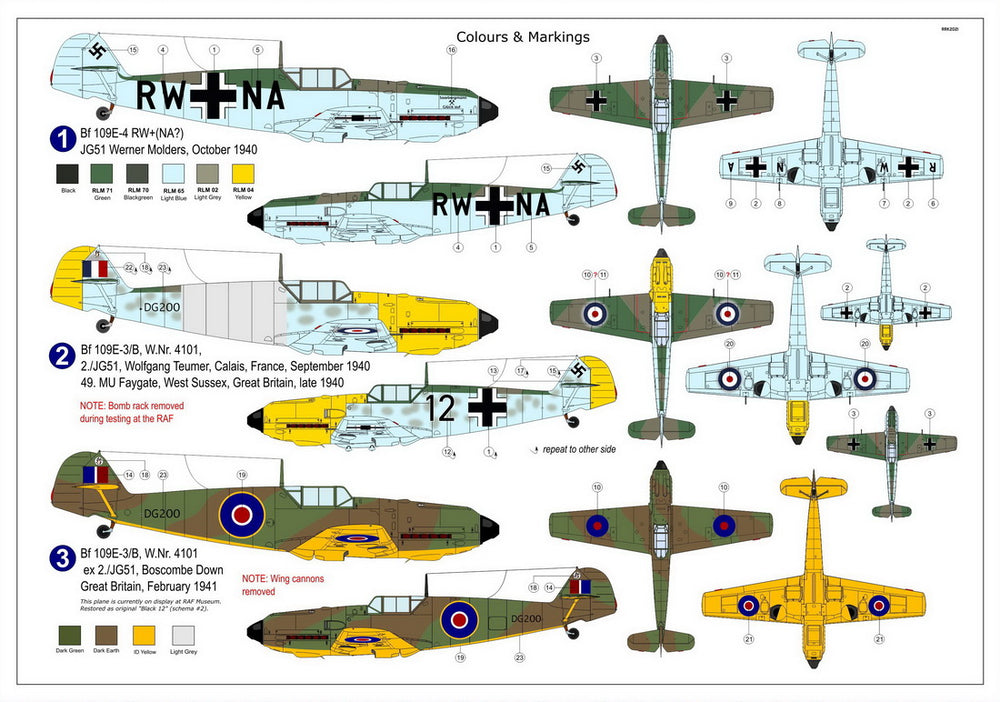 AZ Model AZM7689 1:72 Messerschmitt Bf-109E 'Special Markings', Pt.II