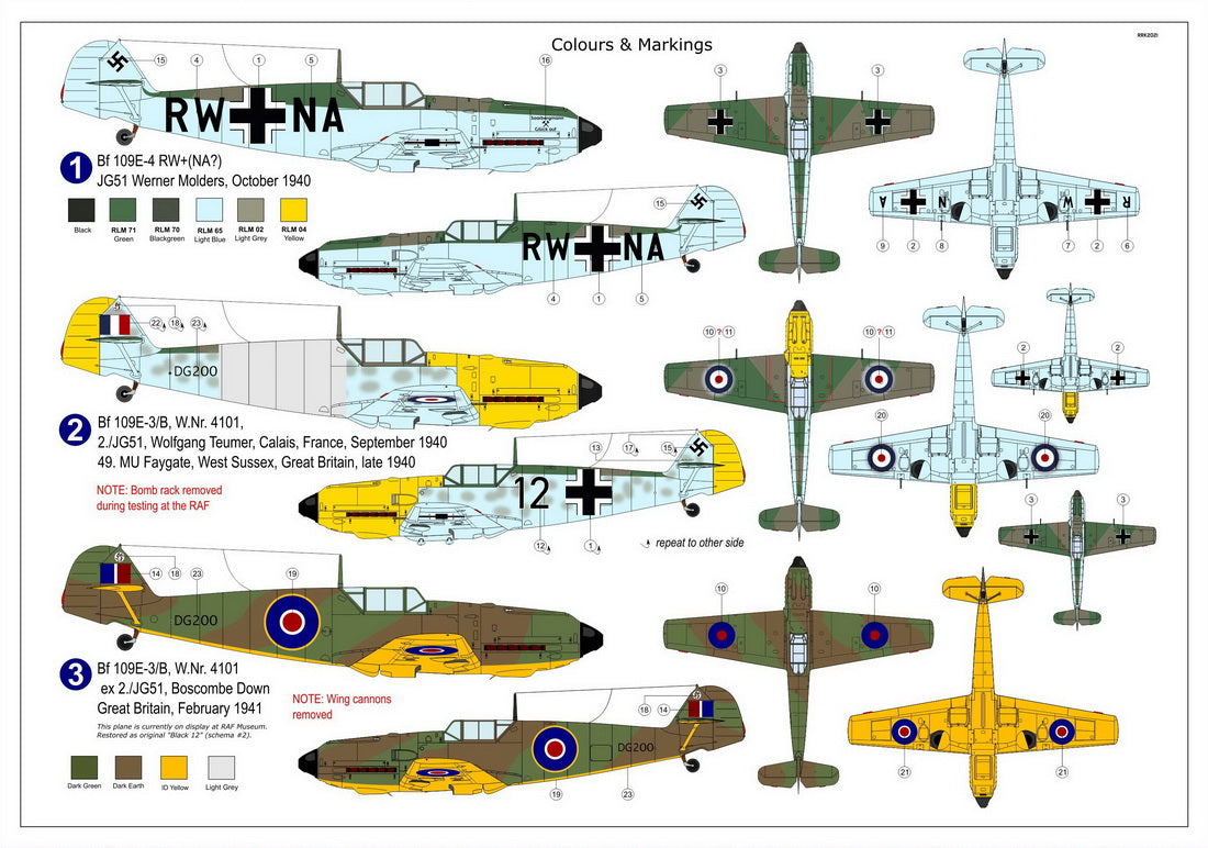 AZ Model AZM7689 1:72 Messerschmitt Bf-109E 'Special Markings', Pt.II