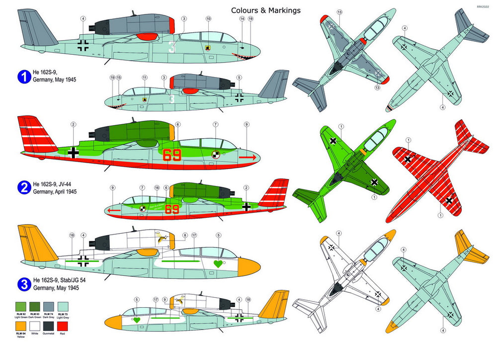 AZ Model AZM7839 1:72 Heinkel He-162S-9 'V-tail Jet'