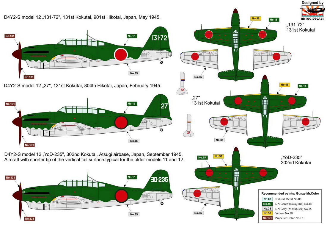 AZ Model AZM7843 1:72 Yokosuka D4Y2S 'Judy Night Fighter'