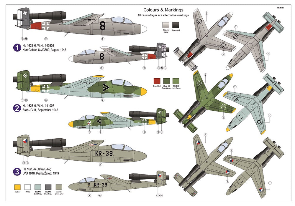 AZ Model AZM7856 1:72 Heinkel He-162B-6 "Volksjager 46"