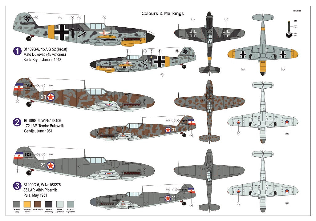 AZ Model AZM7864 1:72 Messerschmitt Bf-109G-6 "Balkan Eagles"