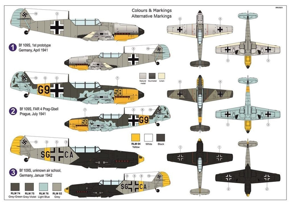 AZ Model AZM7871 1:72 Messerschmitt Bf-109S "Schule Emil"