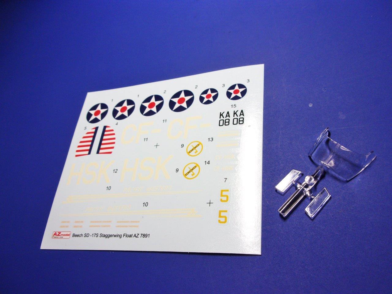 AZ Model AZM7891 1:72 Beech SD-17S Staggerwing Floatplane