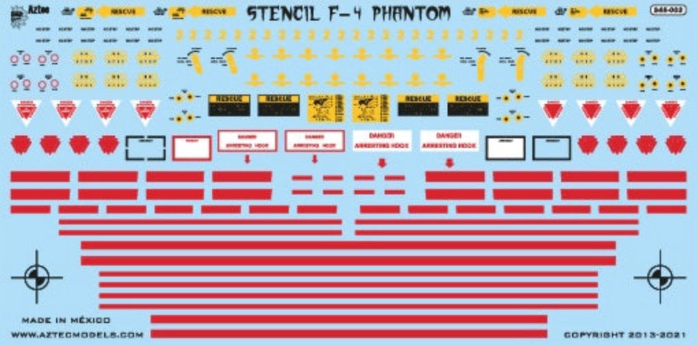 Aztec AZS48-004 1:48 Generic Stencil McDonnell F-4 Phantom