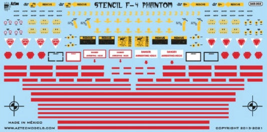 Aztec AZS48-004 1:48 Generic Stencil McDonnell F-4 Phantom