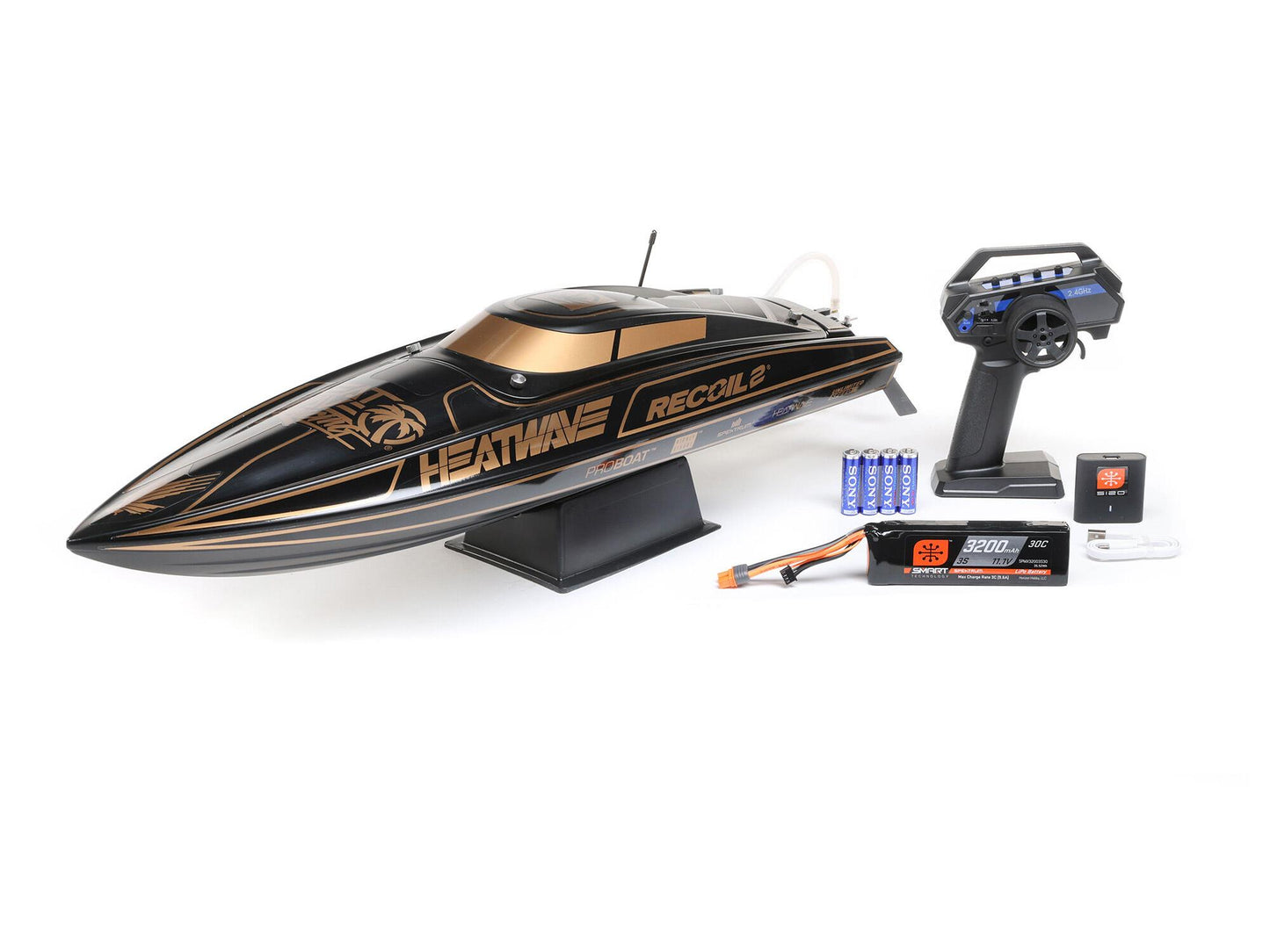 Pro Boat Recoil 2 V2 26" Self-Right Brushless Deep-V RTR, Heat Wave 3S RC Boat