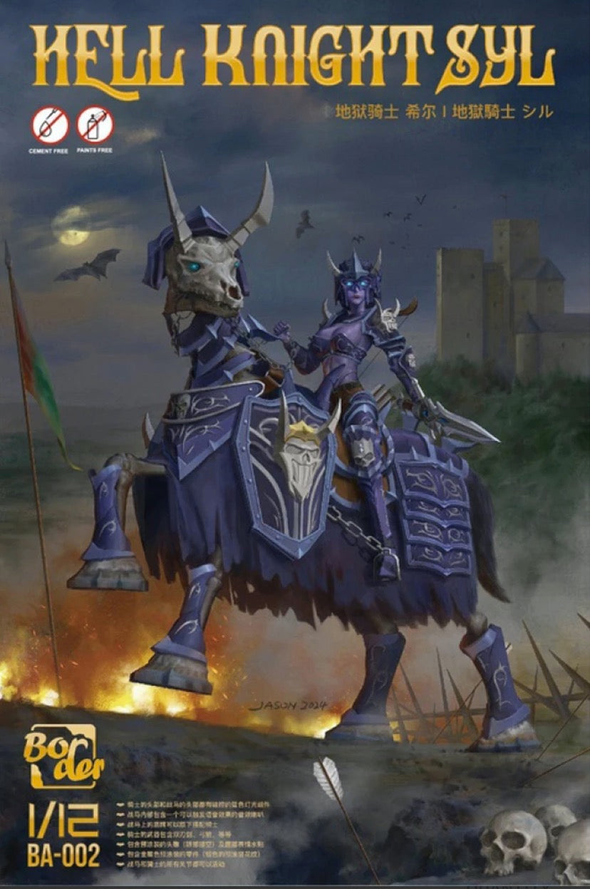 Border Model BA-002 1:12 Hell Knight Syl & Undead Horse Model Kit
